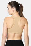 Vstar Cotton Front Open Sports Bra - Beige Skin — thumbnail 3